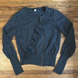 J. Crew Cardigan Merino Sweater • Charcoal Grey • Women’s Med •